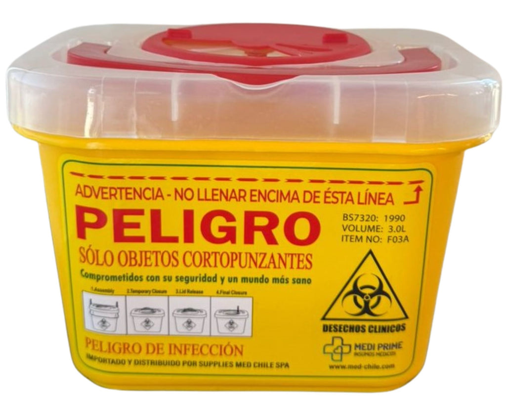Contenedor Amarillo Cortopunzante 3 litros