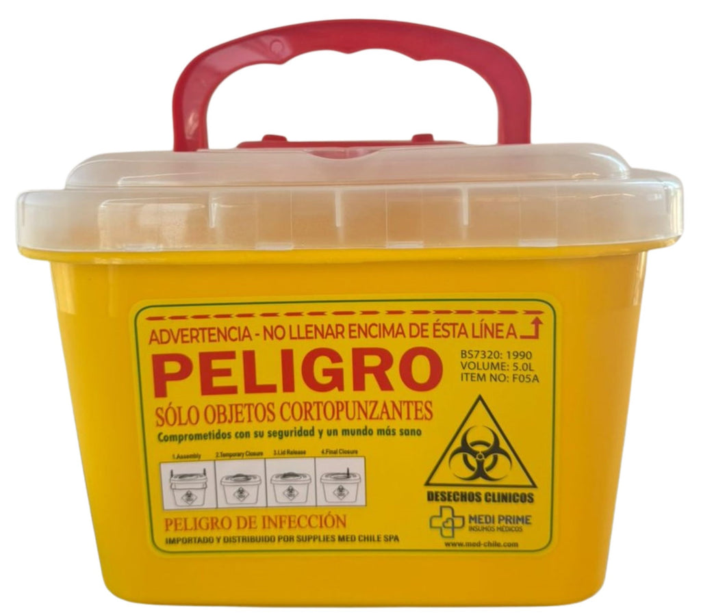 Contenedor Amarillo Cortopunzante 5 litros