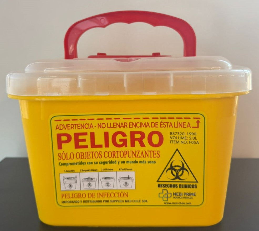 Contenedor Amarillo Cortopunzante 5 litros