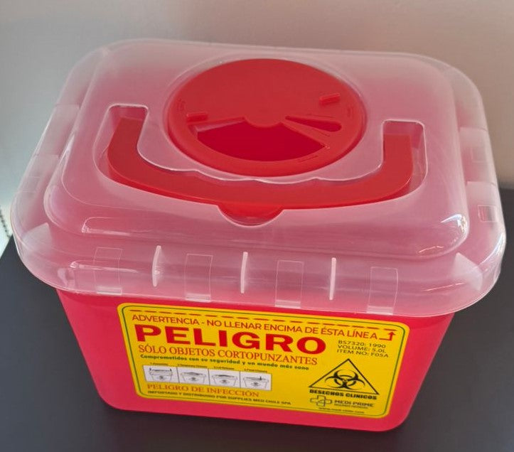 Contenedor Rojo Cortopunzante 5 litros