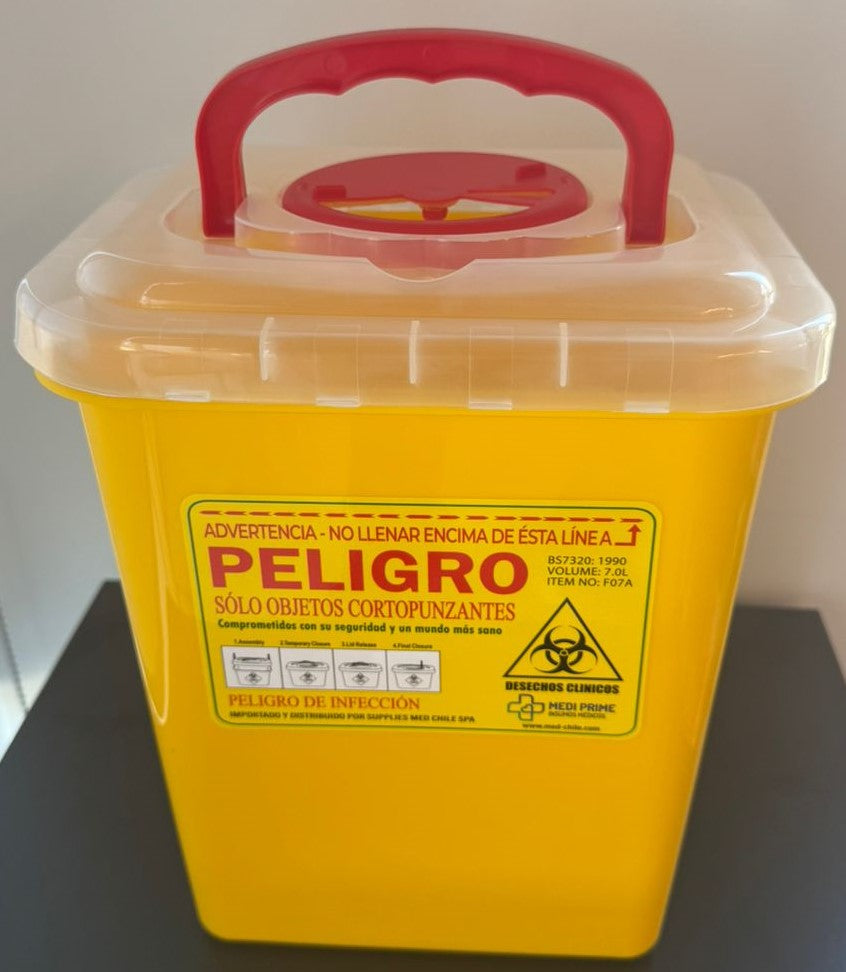 Contenedor Amarillo Cortopunzante 7 litros
