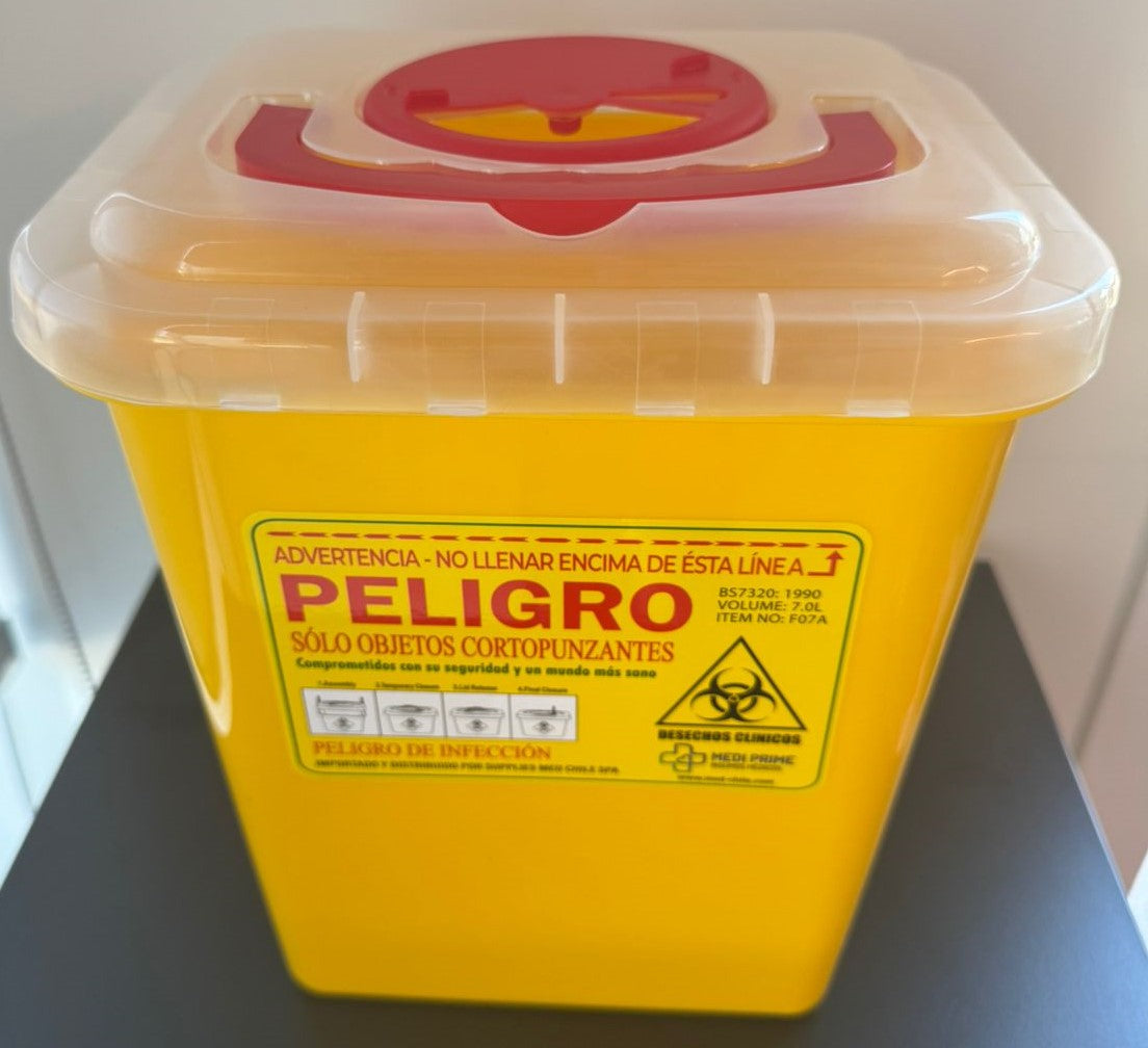 Contenedor Amarillo Cortopunzante 7 litros