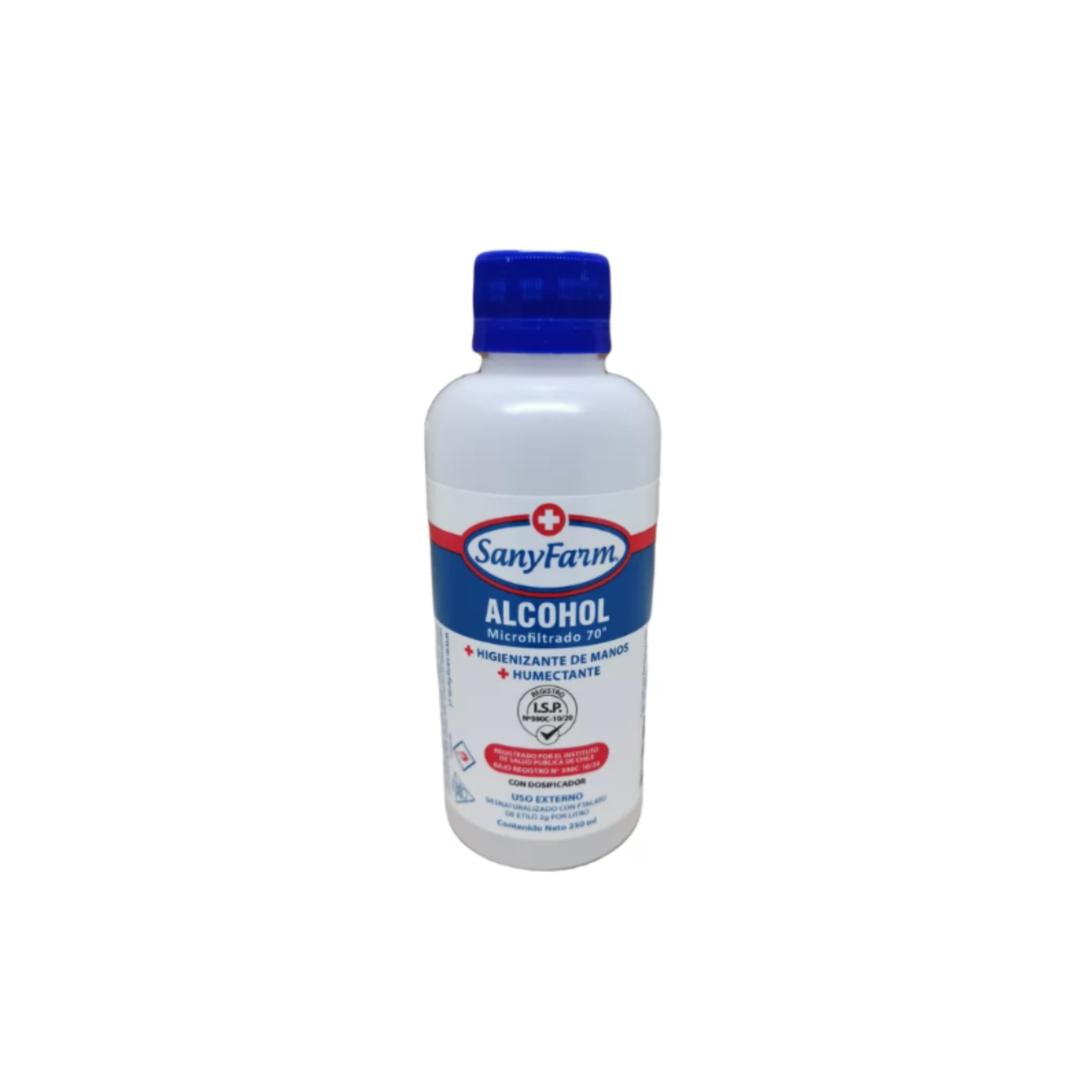 Alcohol líquido microfiltrado 70% 250ml