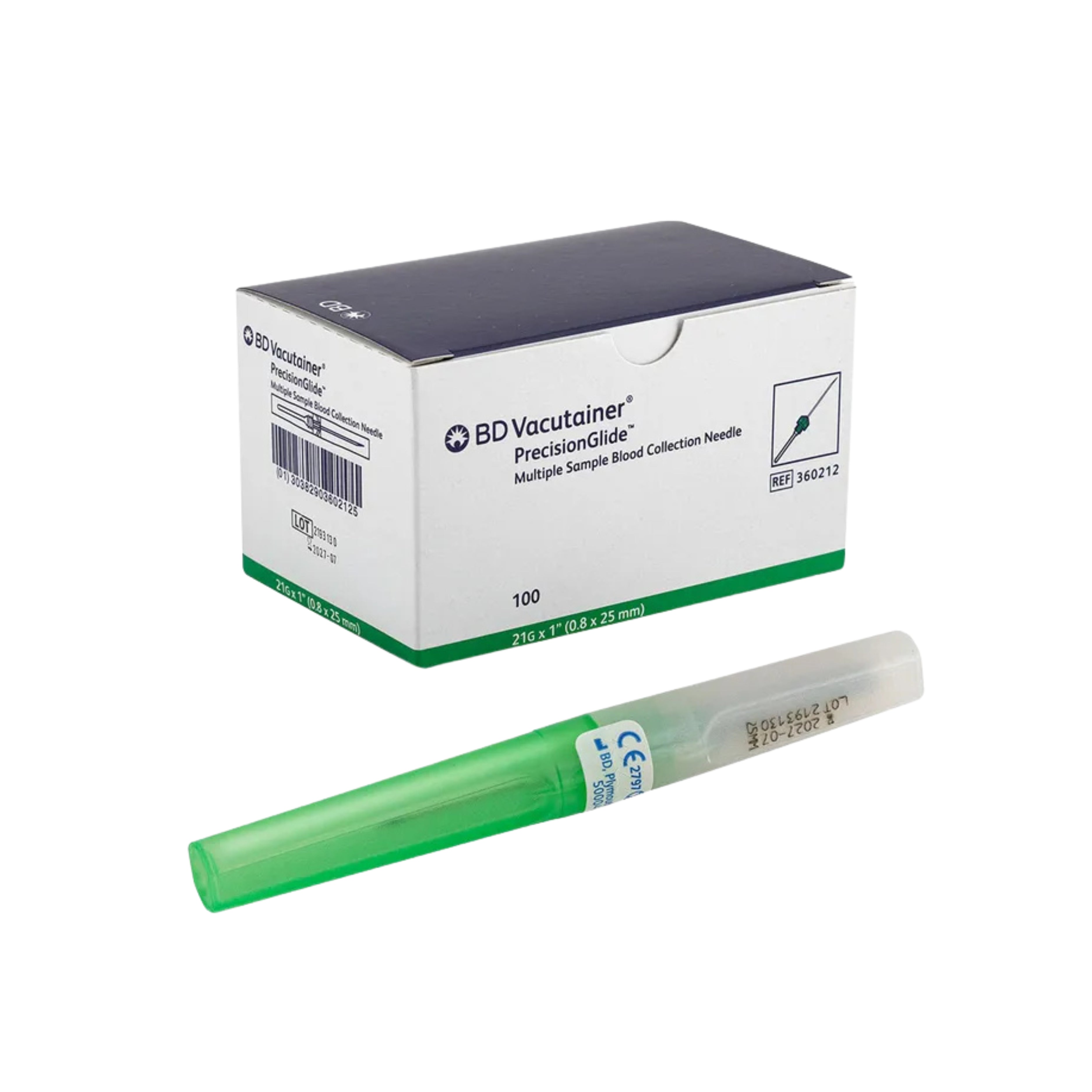 Aguja para Extracción de sangre 22G x 1 ½" 100 unidades - Caja de 100 Unid