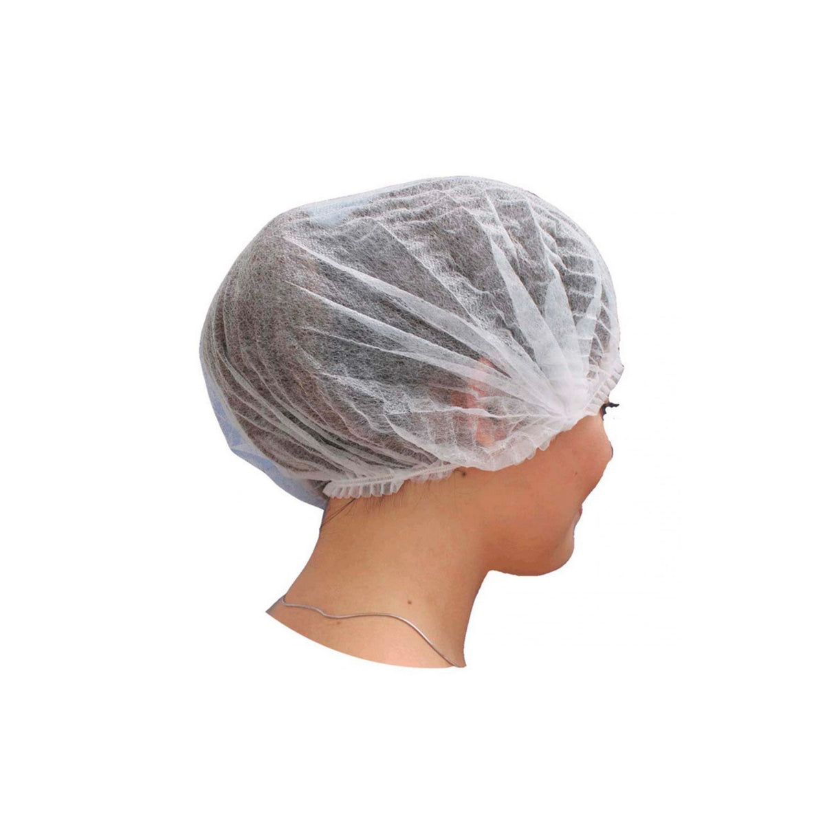 Cofia Desechable blanca con clip - 100 unidades