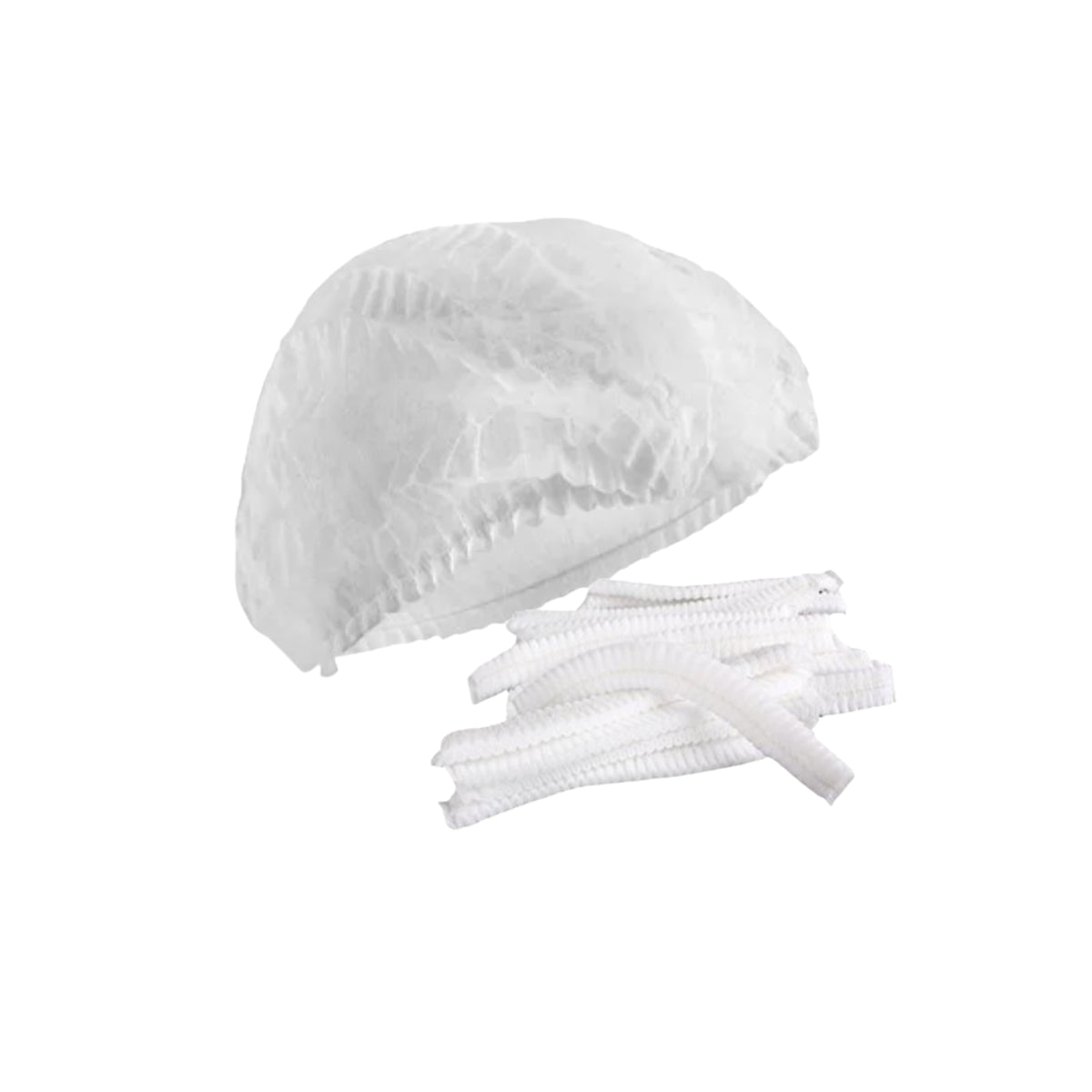 Cofia Desechable blanca con clip - 100 unidades