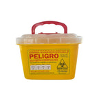 Contenedor cortopunzante color amarillo de 5 litros