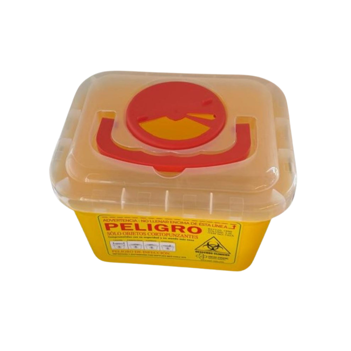 Contenedor cortopunzante color amarillo de 5 litros