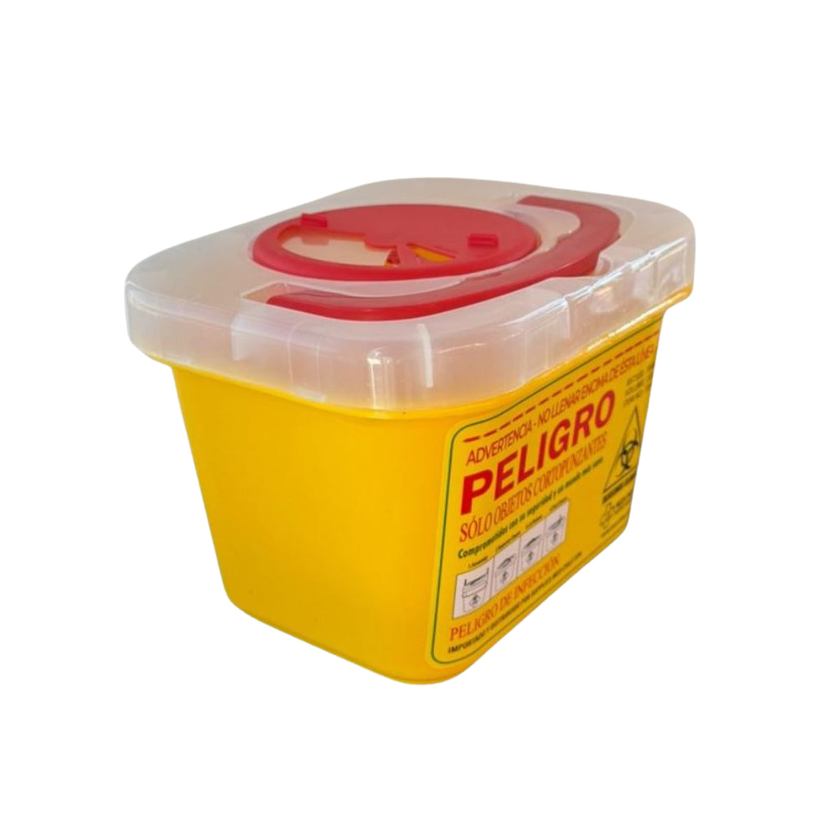 Contenedor cortopunzante color amarillo de 5 litros
