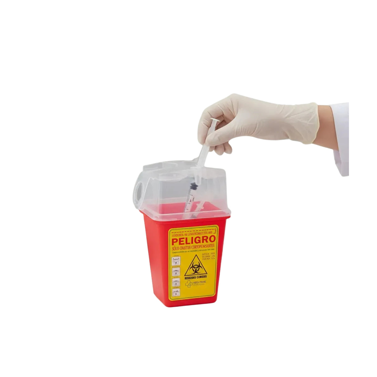Contenedor cortopunzante color rojo de 1L