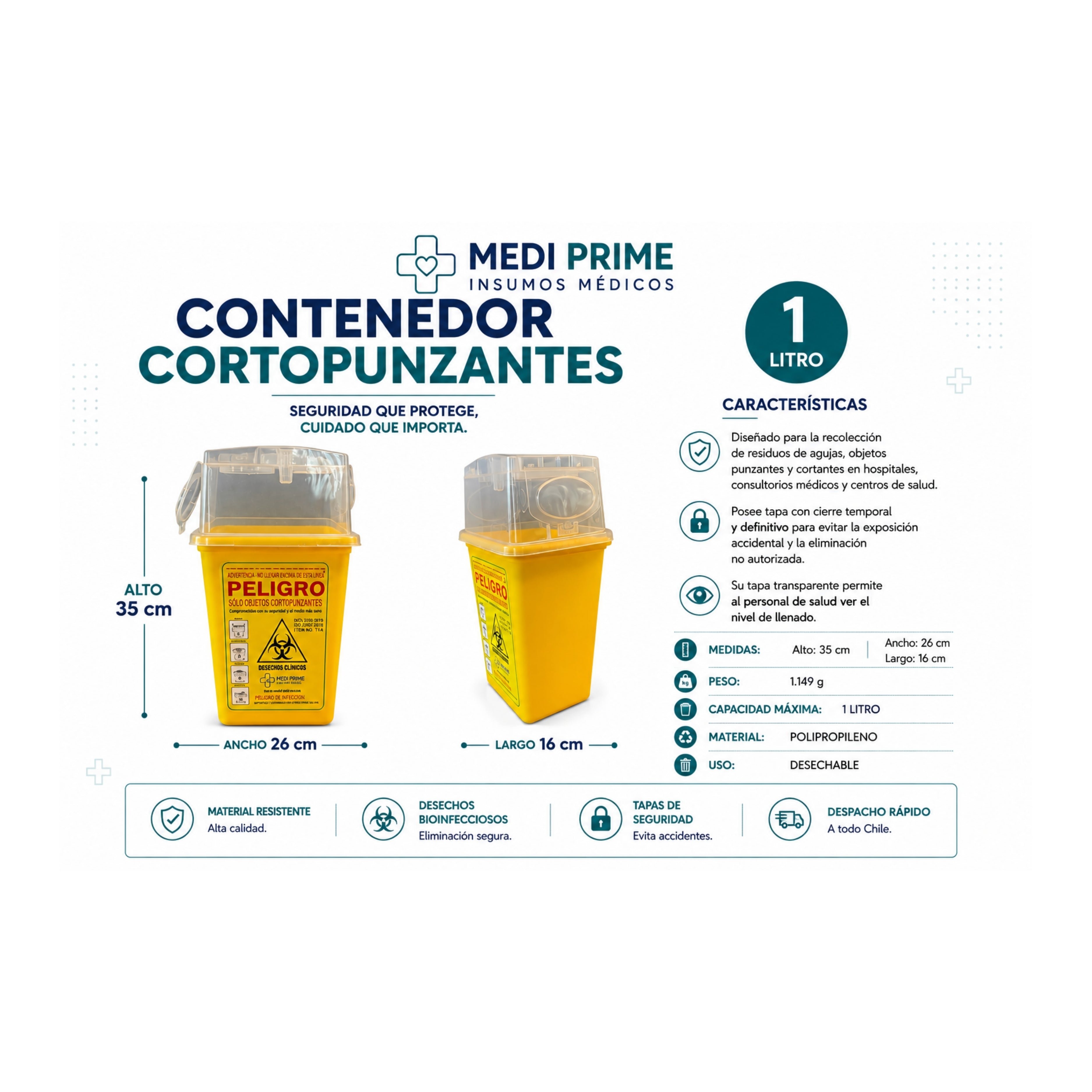 Pack Contenedores Cortopunzante 20 Un.