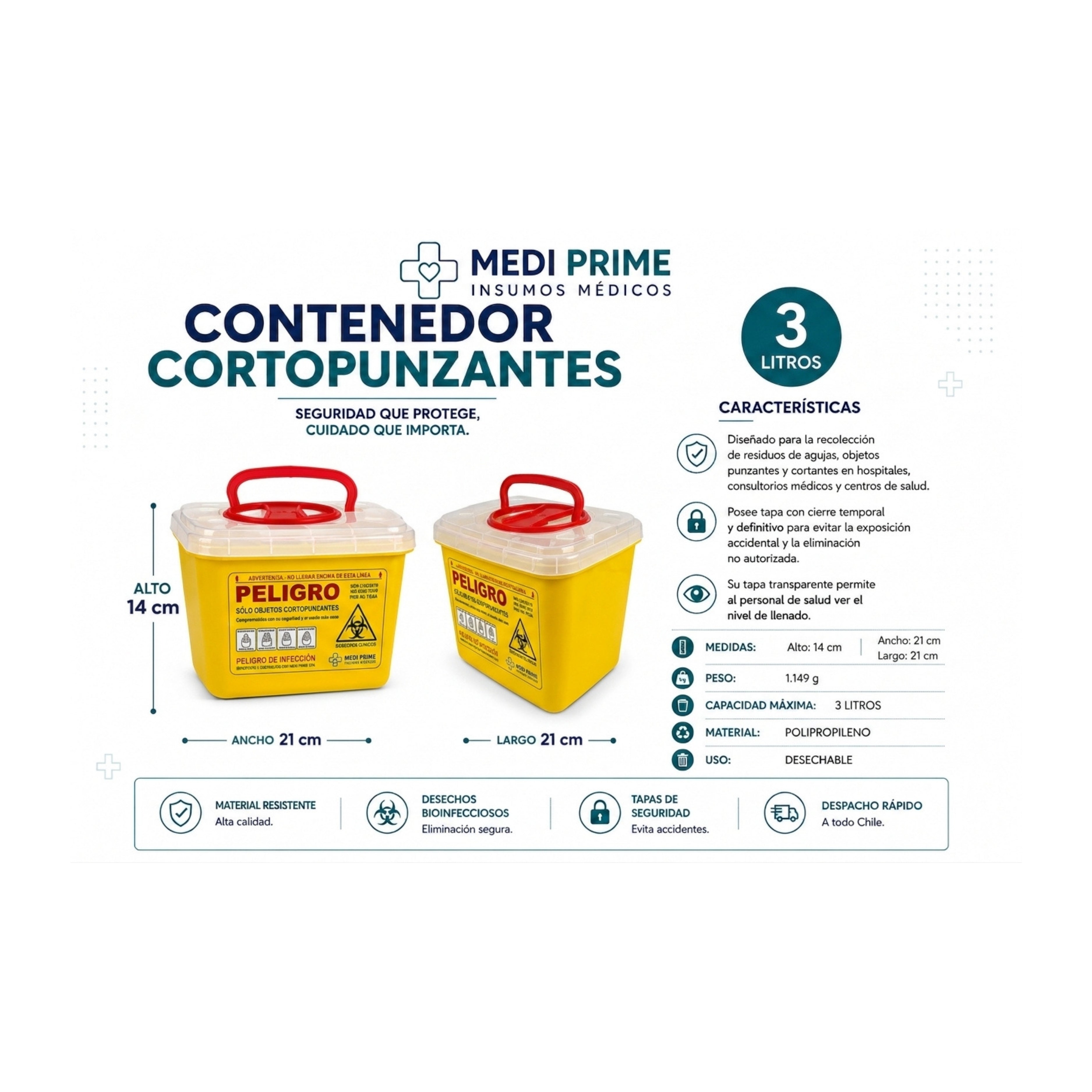 Pack Contenedores Cortopunzante 20 Un.