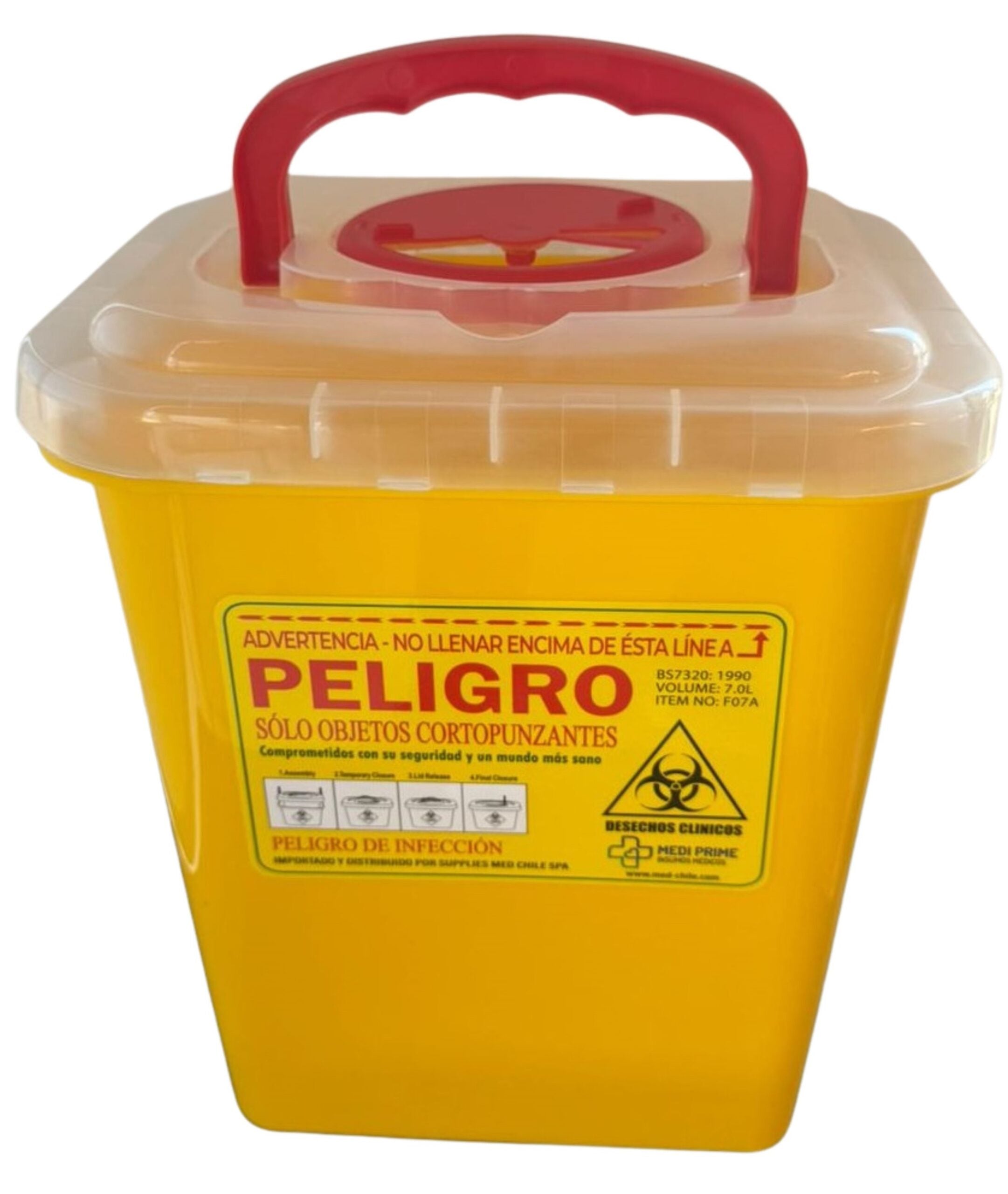 Contenedor Amarillo Cortopunzante 7 litros