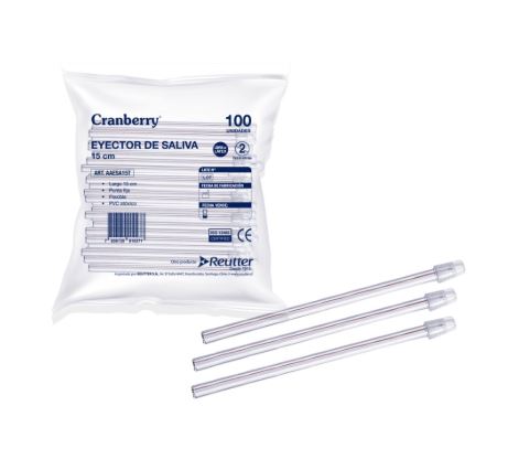 EYECTOR DE SALIVA 15 CM. COLOR TRANSP.