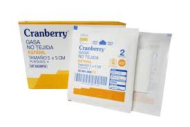 Gasa estéril no tejida 5x5cm Caja x 50 sobres Cranberry