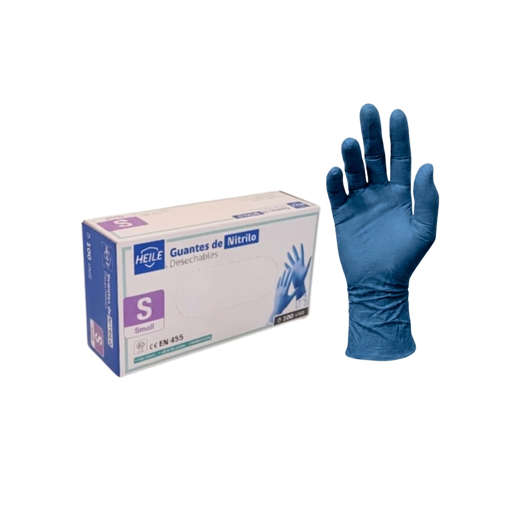 Guantes Nitrilo Azul - Heile -Talla S