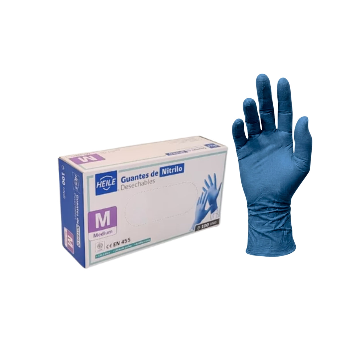 Guantes Nitrilo Azul - Heile - Talla M
