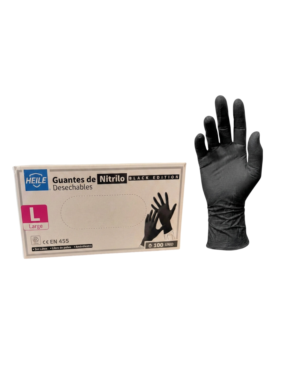 Guantes Nitrilo Negro - Heile - Talla L