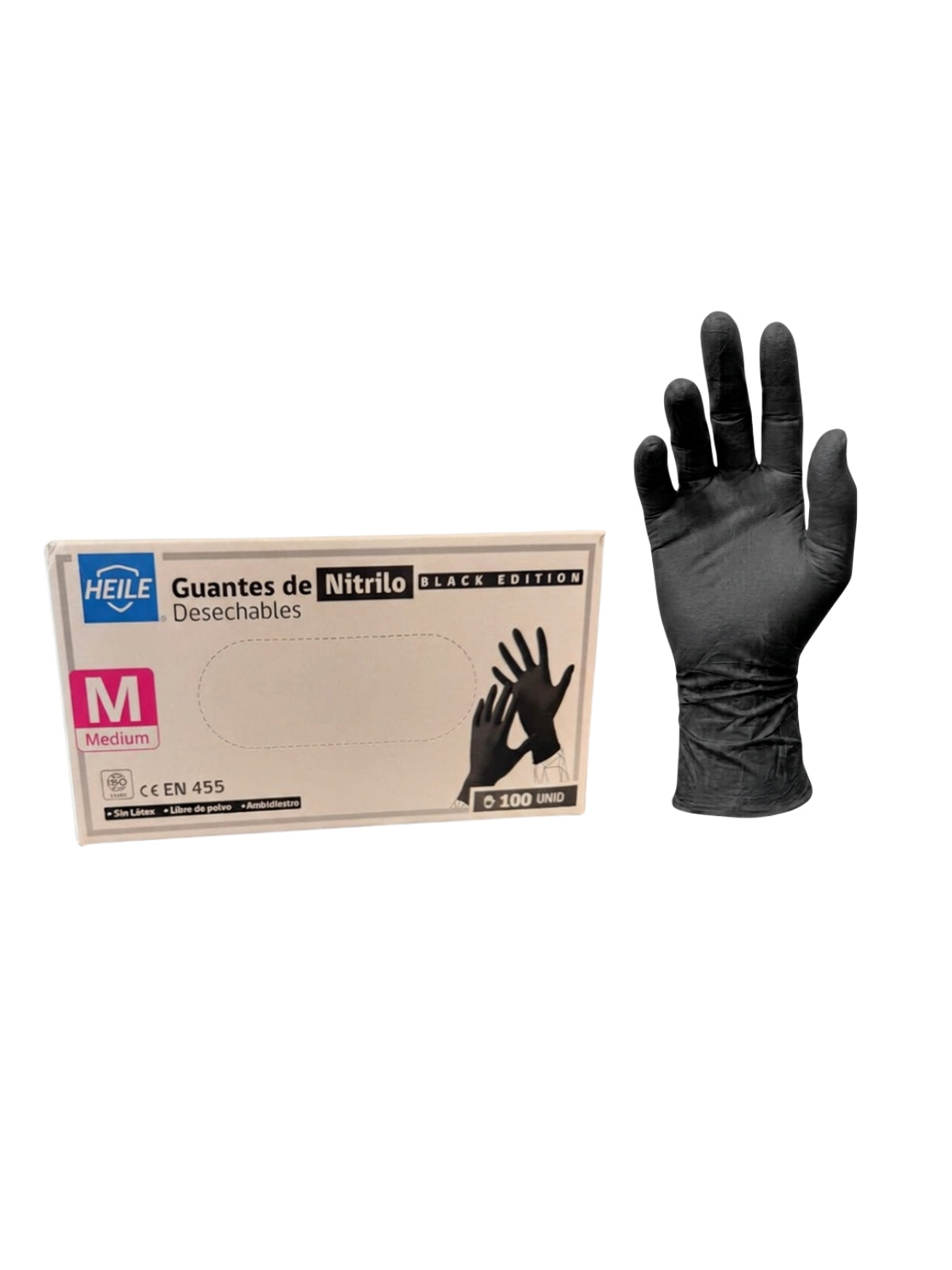 Guantes Nitrilo Negro - Heile - Talla M