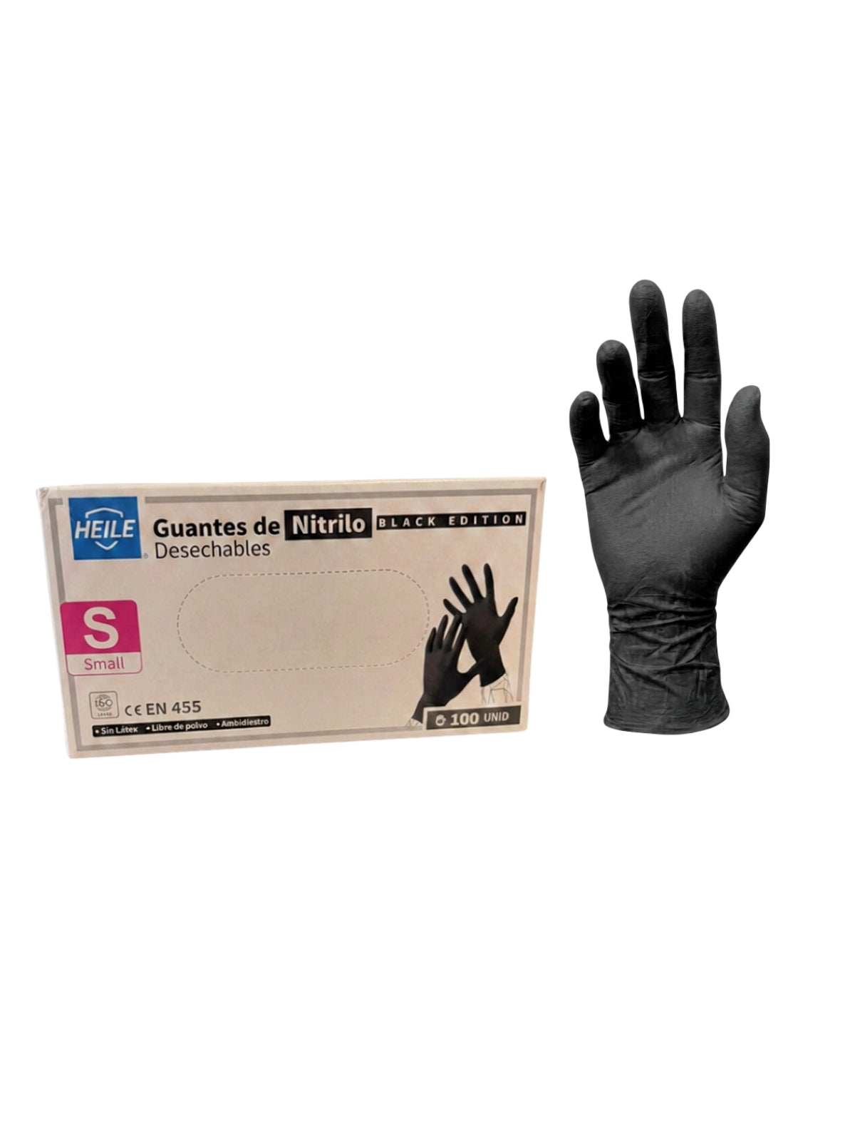 Guantes Nitrilo Negro - Heile - Talla S