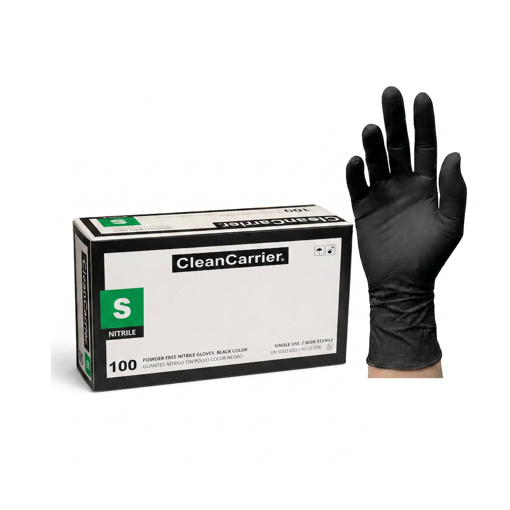Guantes nitrilo Negro CleanCarrier Talla S