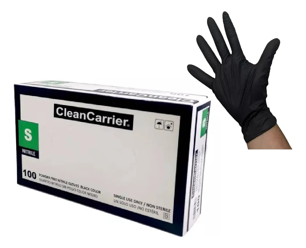 Guantes nitrilo Negro CleanCarrier Talla S