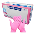 Guantes nitrilo Rosado CleanCarrier Talla L