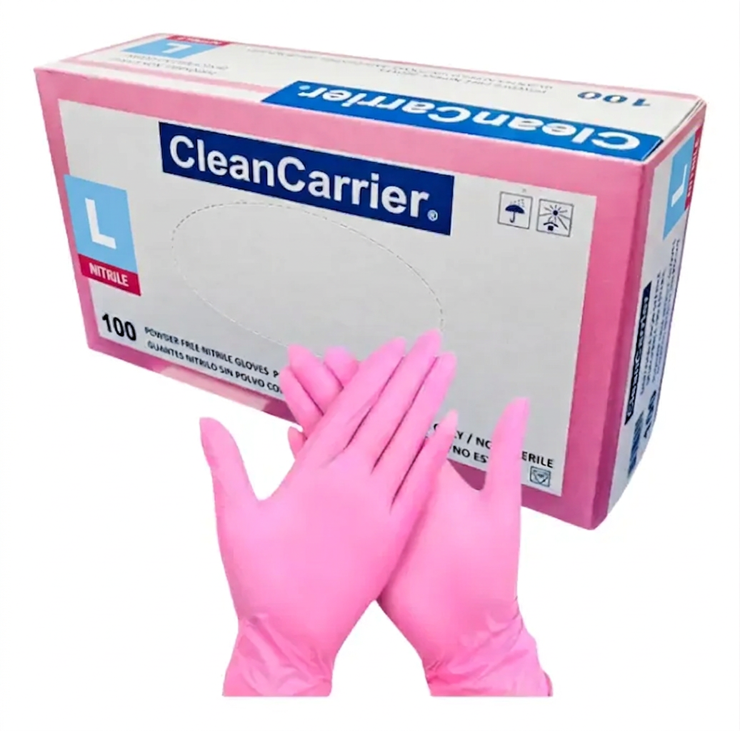 Guantes nitrilo Rosado CleanCarrier Talla L