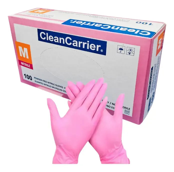 Guantes nitrilo Rosado CleanCarrier Talla M
