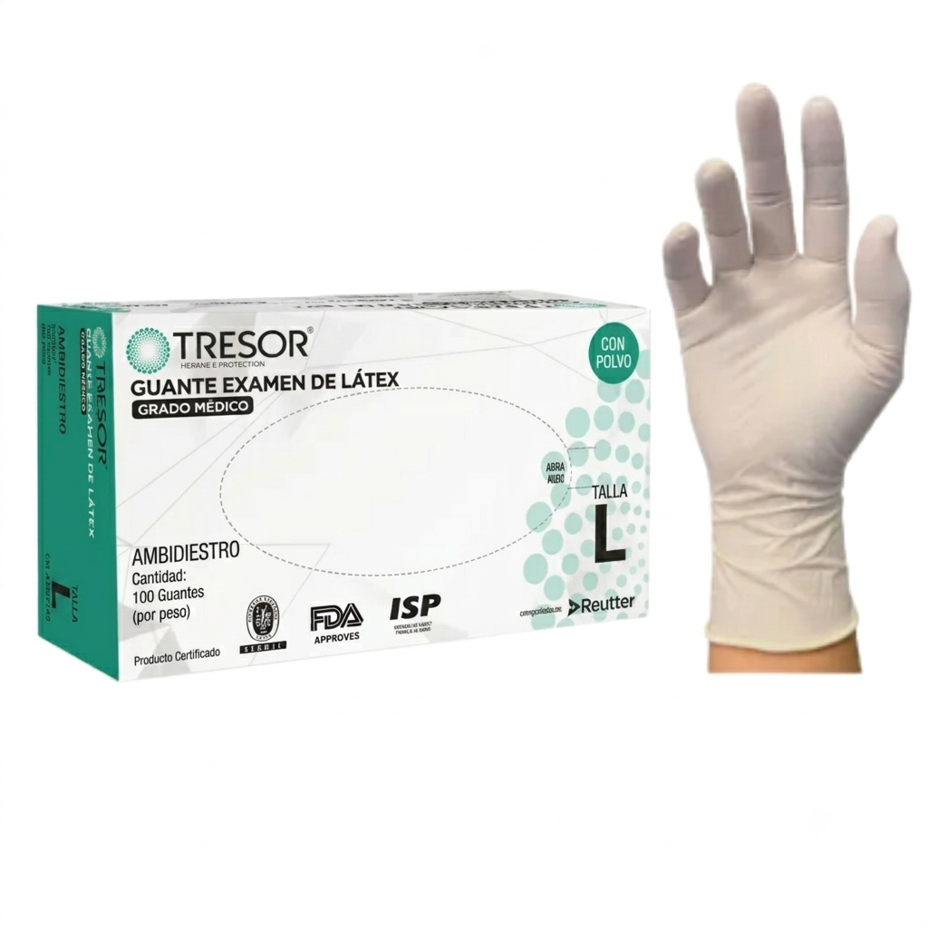 Guantes Látex con polvo - Tresor - Talla L