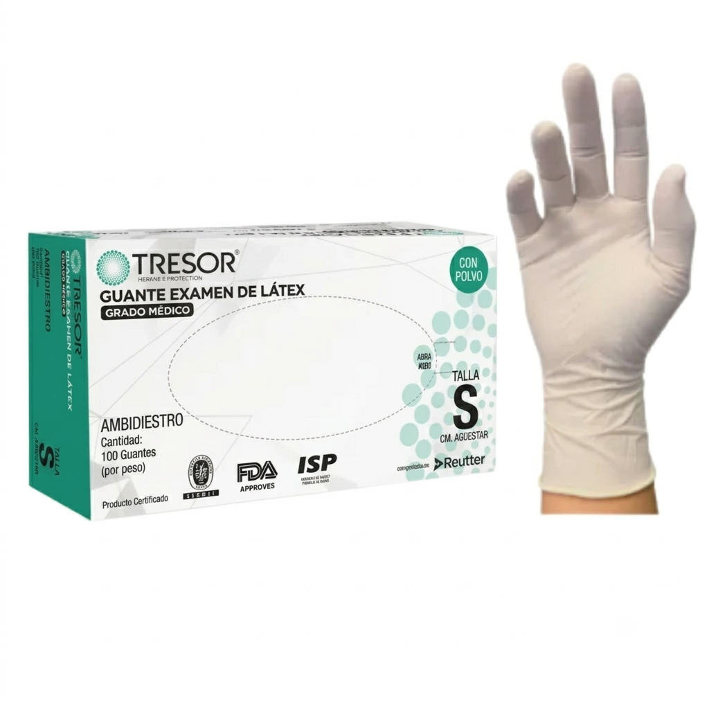 Guantes Látex con polvo - Tresor - Talla S
