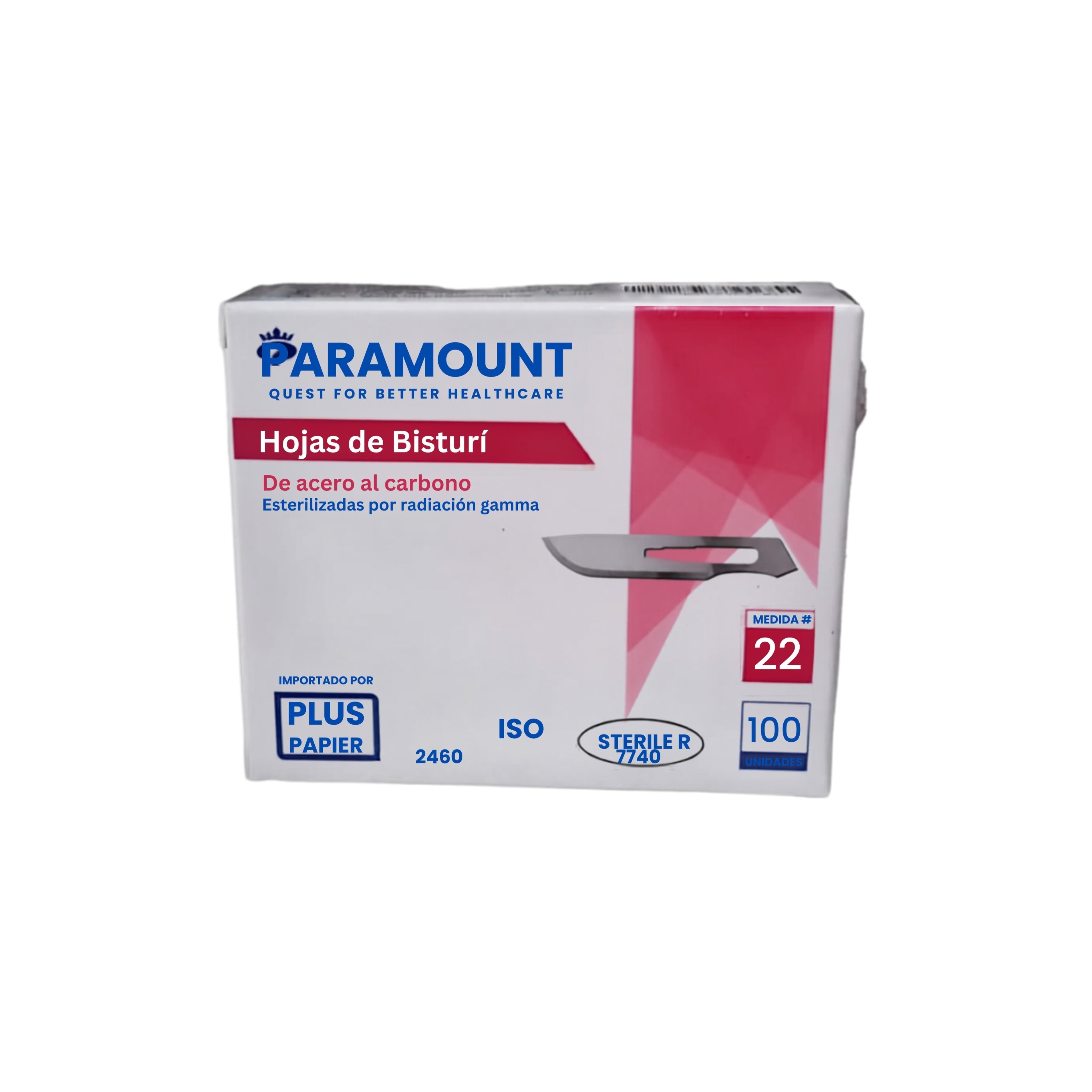 Hoja Bisturí Paramount N22 - Caja de 100 Unid.
