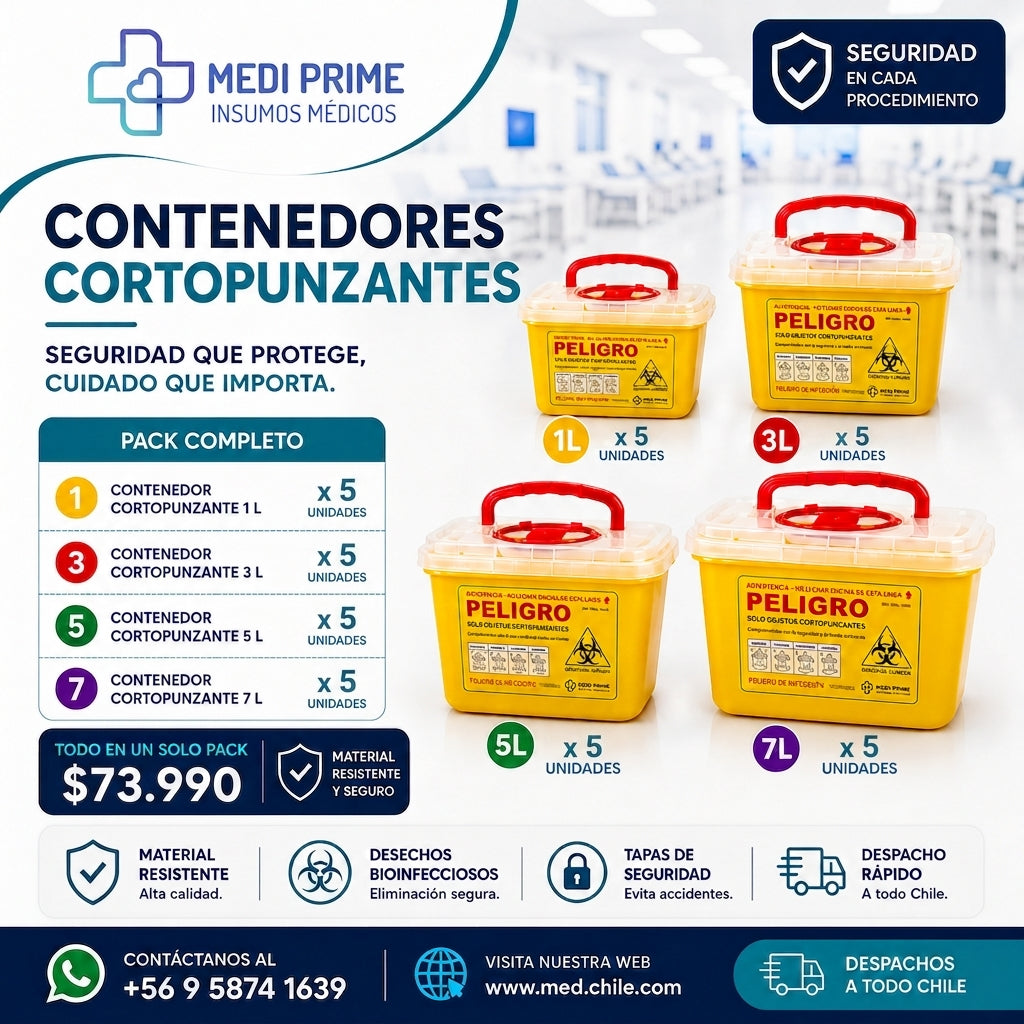Pack Contenedores Cortopunzante 20 Un.