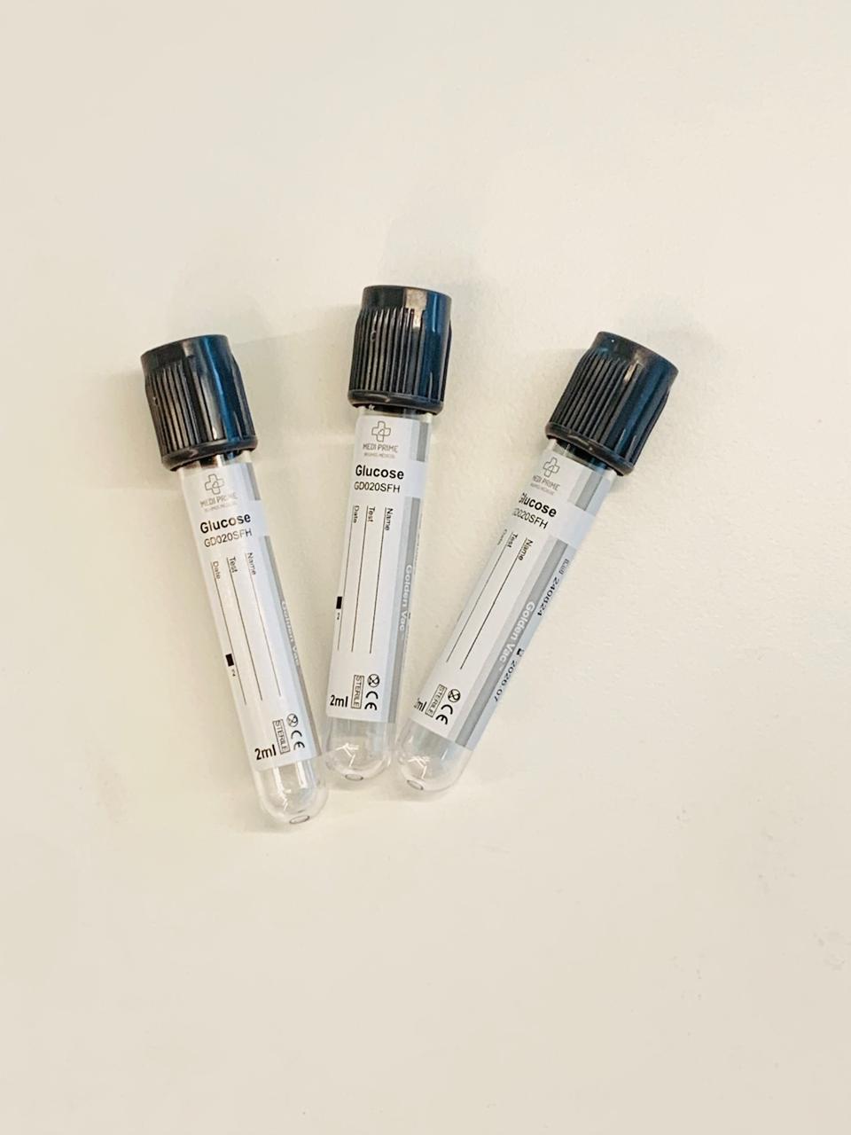 Tubo ak vacio, Tapa Gris (Glucosa) 2 ML (13X75MM) X 100 unidades