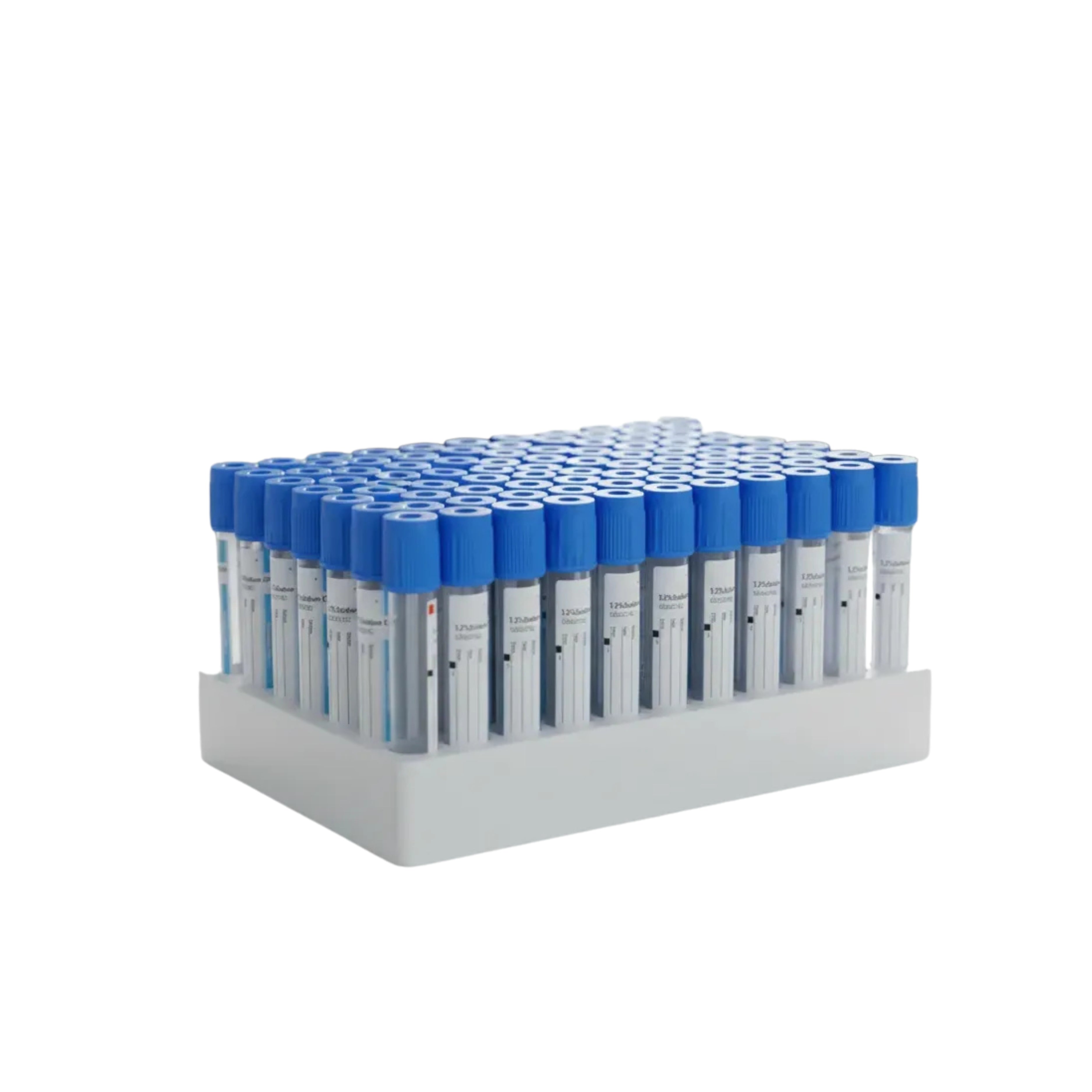 Tubo al vacío Tapa Celeste (Citrato de sodio) 2,7ML (13X75MM) - Rack de 100 Unid