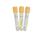 Tubo al vacío, Tapa Amarilla (Gel/ Clot Activador) 3,5ML (13X75MM) - Rack de 100 Unid