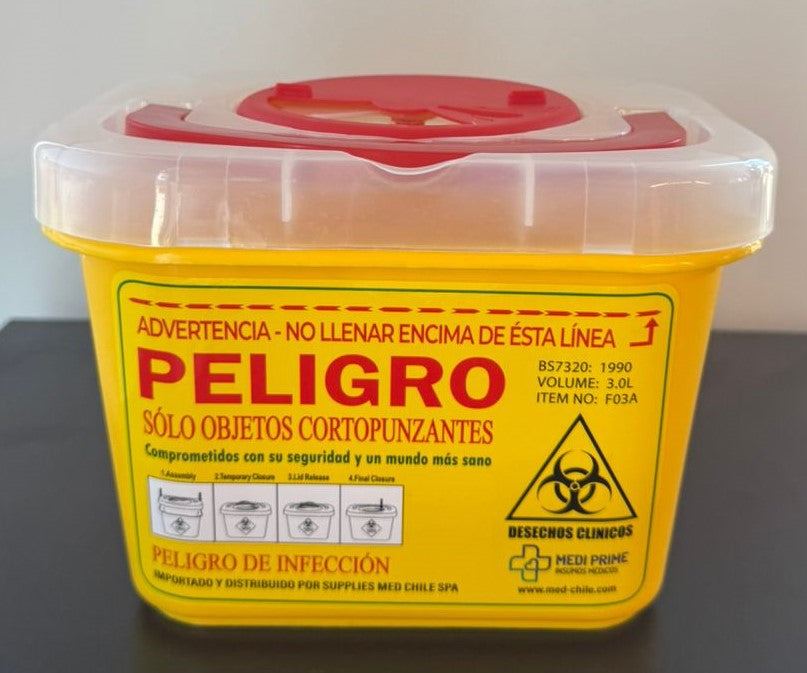 Contenedor Amarillo Cortopunzante 3 litros
