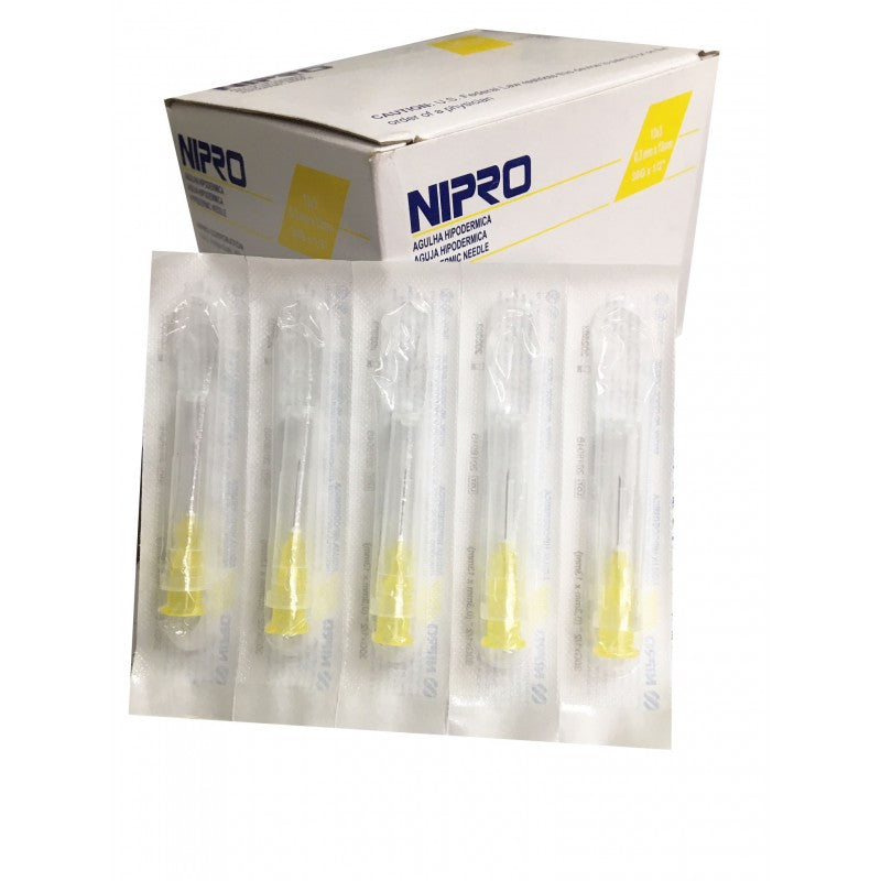 Agujas hipodérmicas 30G 1/2 x 100u, Nipro.