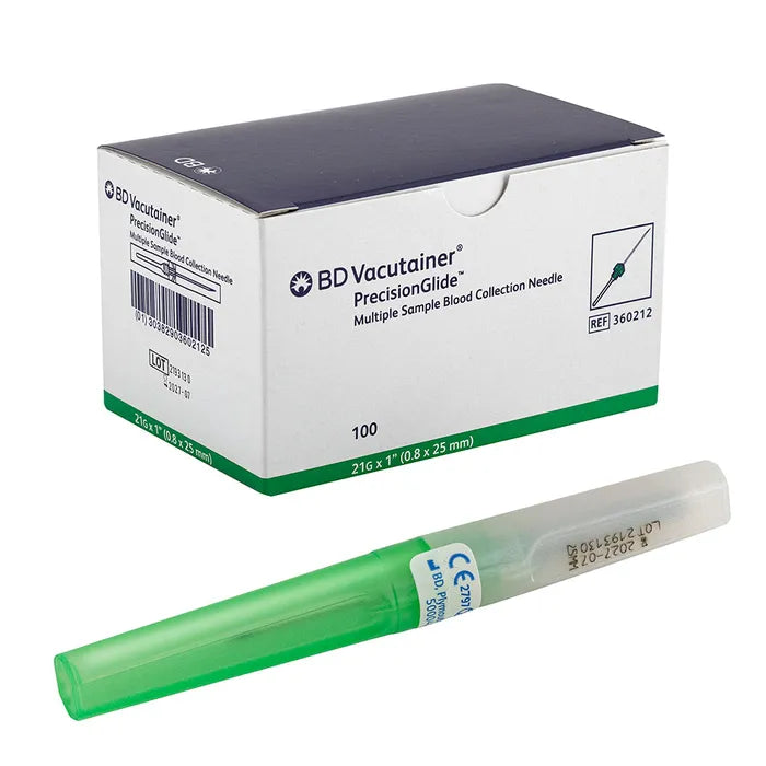 Aguja para extracción de sangre 22g * 1 ½ 100 unidades