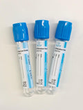 Tubo al vacio Tapa Celeste (Citrato de sodio) 2,7ML (13X75MM) X 100 unidades