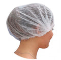 Cofia desechable blanca con clip - 100 unidades