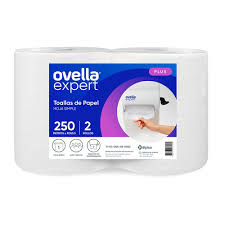 Toalla papel Ovella hoja simple 250 metros 2 rollos